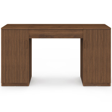 Bureau Faustine plateau relevable effet lattes noyer