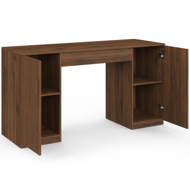Bureau Faustine plateau relevable effet lattes noyer