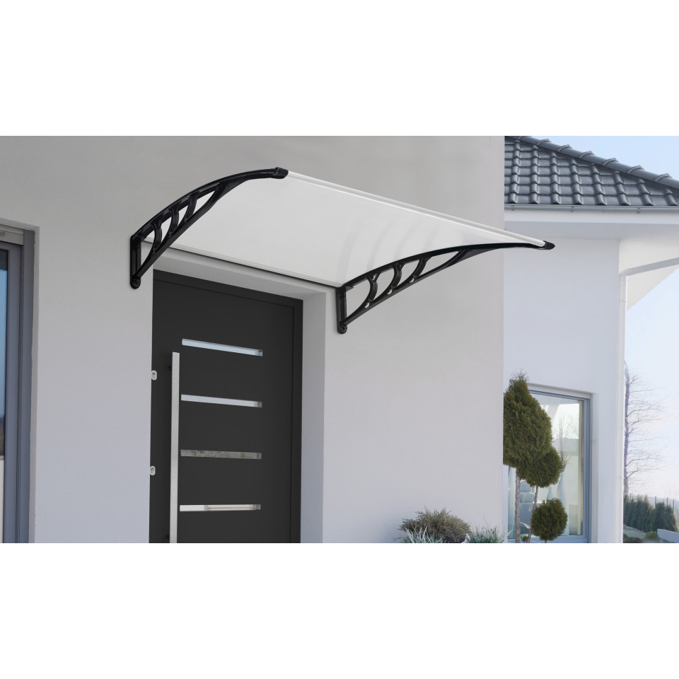 Marquise de porte transparente 80x120cm
