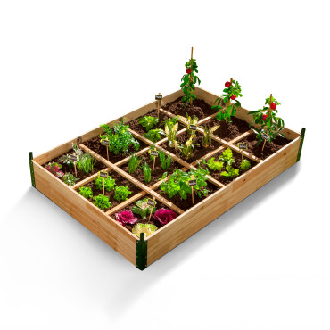 Serre de potager 12 compartiments Aroma en bois avec bâche amovible