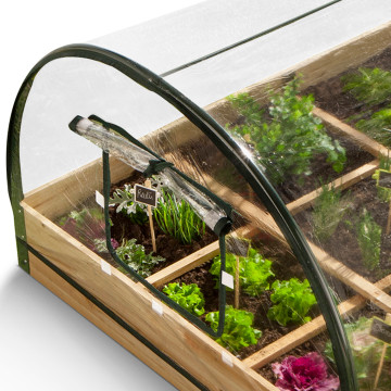 Serre de potager 12 compartiments Aroma en bois avec bâche amovible