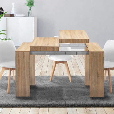 Console-table à manger extensible Nora bois 140cm