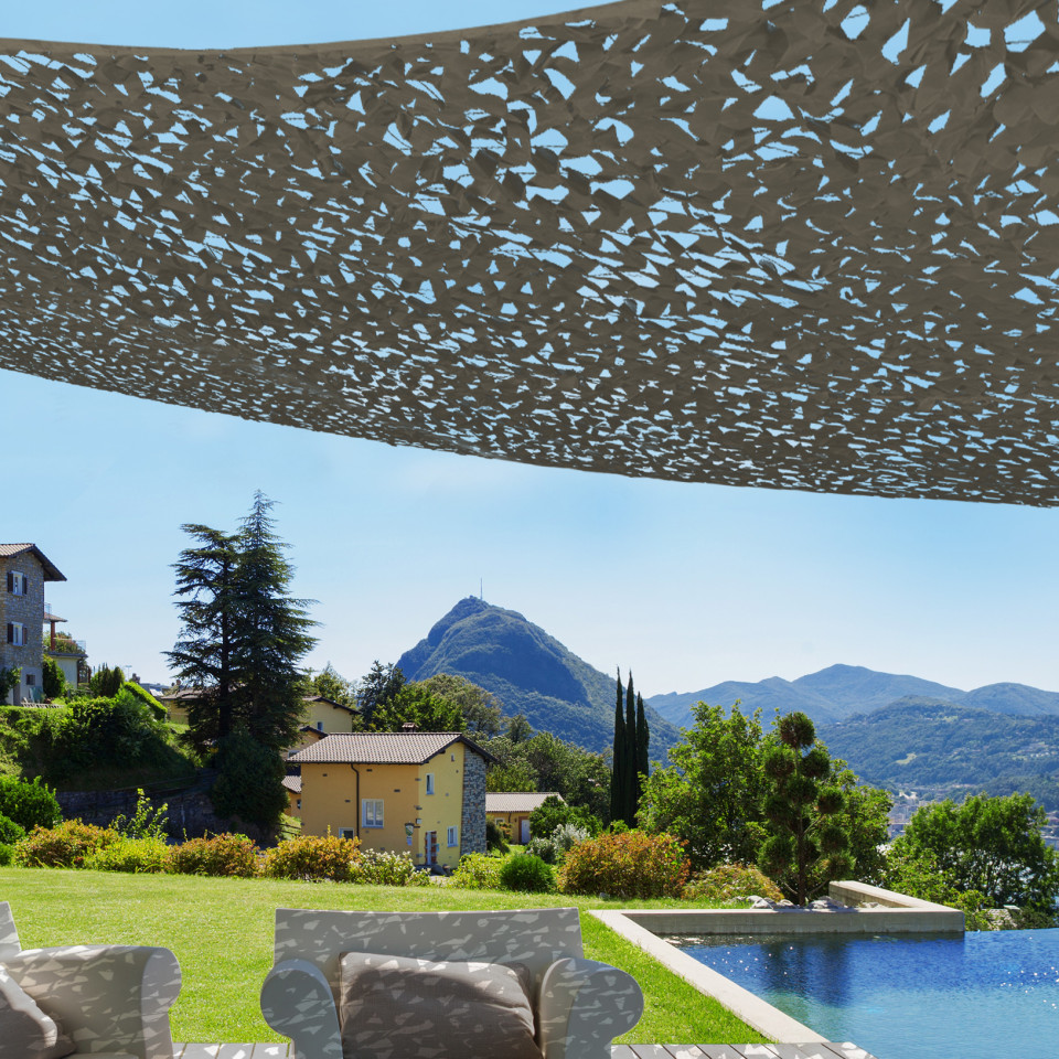 Ombrière rectangulaire taupe 3x4m