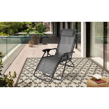Fauteuils de jardin Relax gris anthracite - Lot de 2