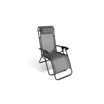 Fauteuils de jardin Relax gris anthracite - Lot de 2