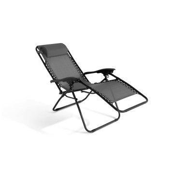 Fauteuils de jardin Relax gris anthracite - Lot de 2