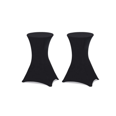 Tables hautes de réception pliantes 105cm + housses noires - lot de 2