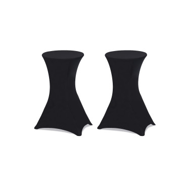 Tables hautes de réception pliantes 105cm + housses noires - lot de 2