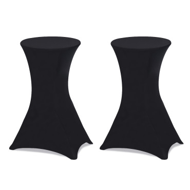 Tables hautes de réception pliantes 105cm + housses noires - lot de 2