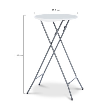 Tables hautes de réception pliantes 105cm + housses noires - lot de 2
