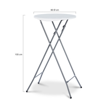 Tables hautes de réception pliantes 105cm + housses noires - lot de 2