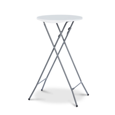 Tables hautes de réception pliantes 105cm + housses noires - lot de 2