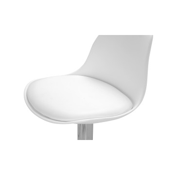 Tabourets de bar Karl blancs pied métal réglable - lot de 2