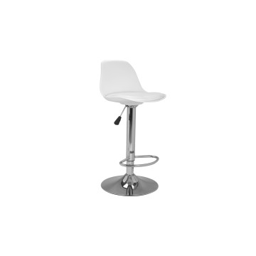 Tabourets de bar Karl blancs pied métal réglable - lot de 2