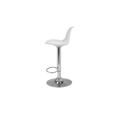 Tabourets de bar Karl blancs pied métal réglable - lot de 2