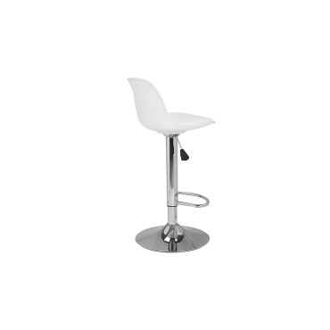 Tabourets de bar Karl blancs pied métal réglable - lot de 2