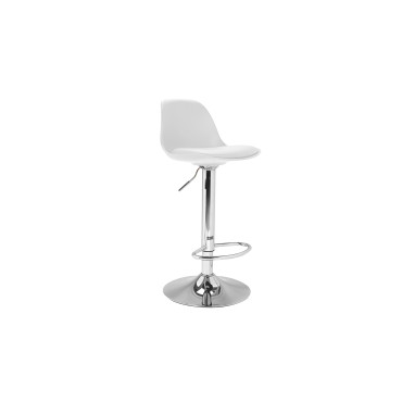 Tabourets de bar Karl blancs pied métal réglable - lot de 2