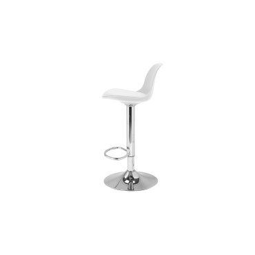 Tabourets de bar Karl blancs pied métal réglable - lot de 2