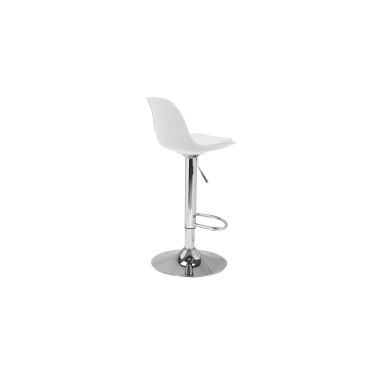 Tabourets de bar Karl blancs pied métal réglable - lot de 2
