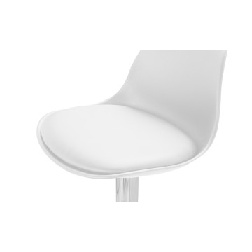 Tabourets de bar Karl blancs pied métal réglable - lot de 2