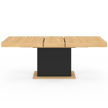 Table à manger extensible Tania bois et noir 160-200cm