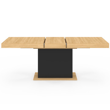 Table à manger extensible Tania bois et noir 160-200cm