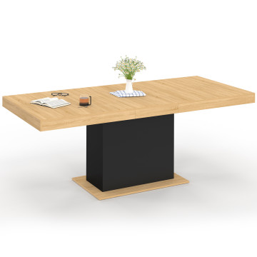 Table à manger extensible Tania bois et noir 160-200cm