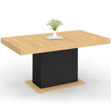 Table à manger extensible Tania bois et noir 160-200cm