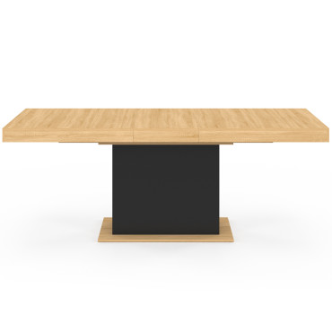 Table à manger extensible Tania bois et noir 160-200cm