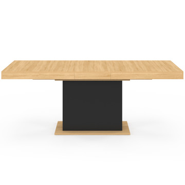 Table à manger extensible Tania bois et noir 160-200cm
