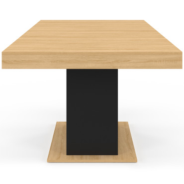 Table à manger extensible Tania bois et noir 160-200cm