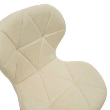Chaises Daisy velours crème pieds noirs - lot de 2