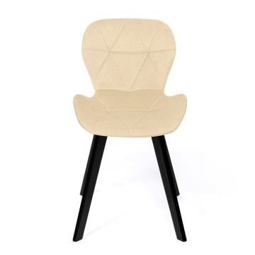 Chaises Daisy velours crème pieds noirs - lot de 4