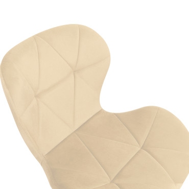 Chaises Daisy velours crème pieds noirs - lot de 4