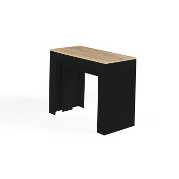 Console-table à manger extensible Nora bois et noir 300cm