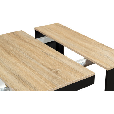 Console-table à manger extensible Nora bois et noir 300cm