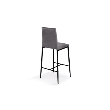 Tabourets de bar Jade velours gris foncé - lot de 2