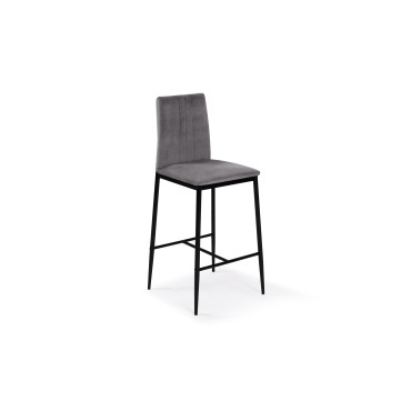 Tabourets de bar Jade velours gris foncé - lot de 2