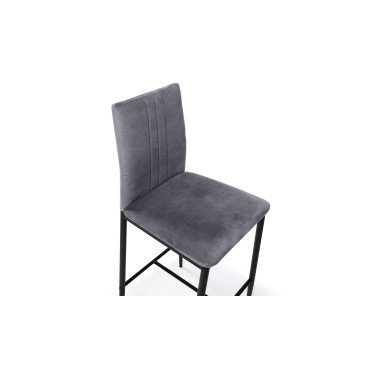 Tabourets de bar Jade velours gris foncé - lot de 2