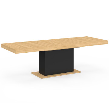 Table à manger extensible Tania bois et noir 200-250cm