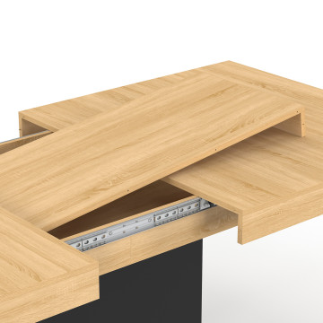 Table à manger extensible Tania bois et noir 200-250cm