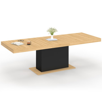 Table à manger extensible Tania bois et noir 200-250cm