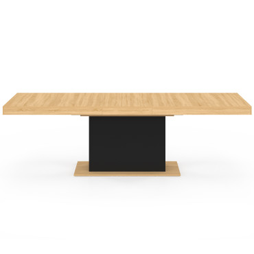 Table à manger extensible Tania bois et noir 200-250cm