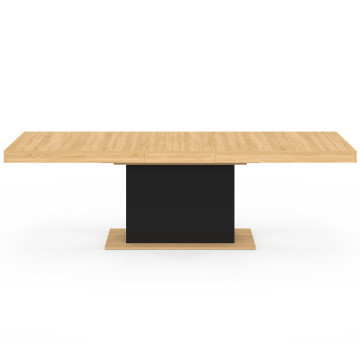 Table à manger extensible Tania bois et noir 200-250cm