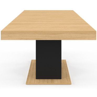 Table à manger extensible Tania bois et noir 200-250cm