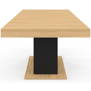 Table à manger extensible Tania bois et noir 200-250cm