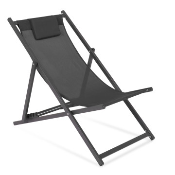 Chiliennes en métal et toile gris anthracite - lot de 2