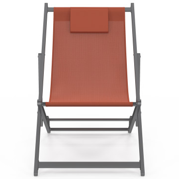 Chiliennes en métal et toile terracotta - lot de 2