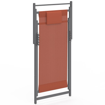 Chiliennes en métal et toile terracotta - lot de 2
