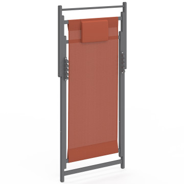 Chiliennes en métal et toile terracotta - lot de 2